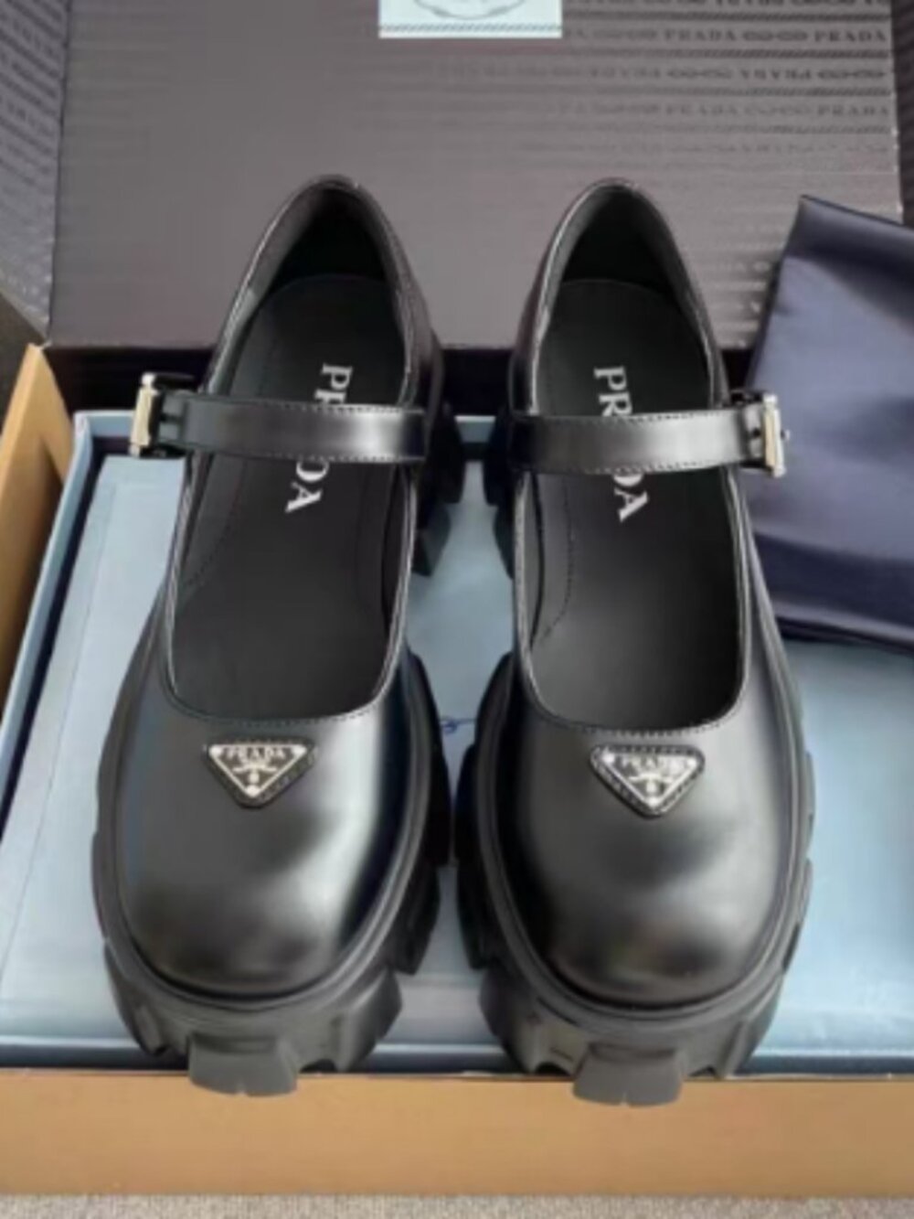 Prada Platform Mary Jane Flats